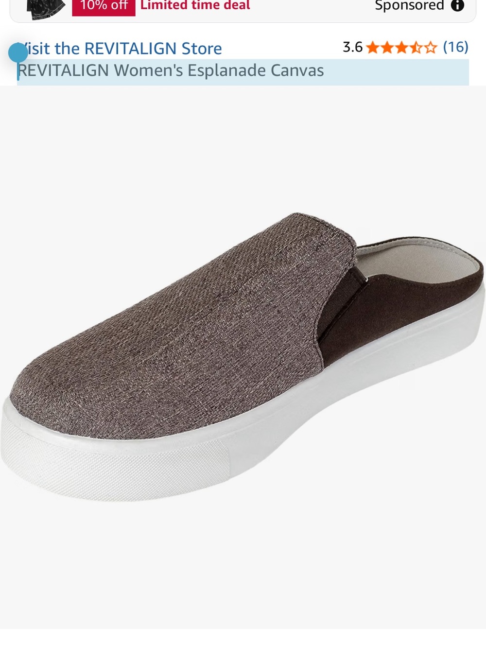 REVITALIGN Women's Esplanade Slip-On Mule - Brown and White